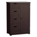 Brown Storage Cabinet with 4-Drawers 2-Shelves D84377