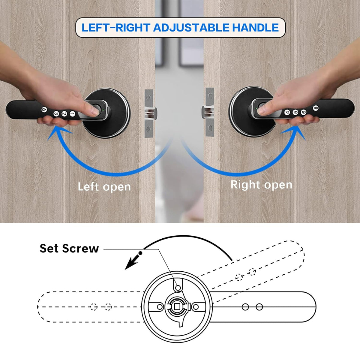 Biometric Keyless Entry Door Lock with Silicone Keyboard, Pack of 2 P427915
