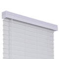 White Faux Wood Cordless Room Darkening Horizontal Blinds B276903