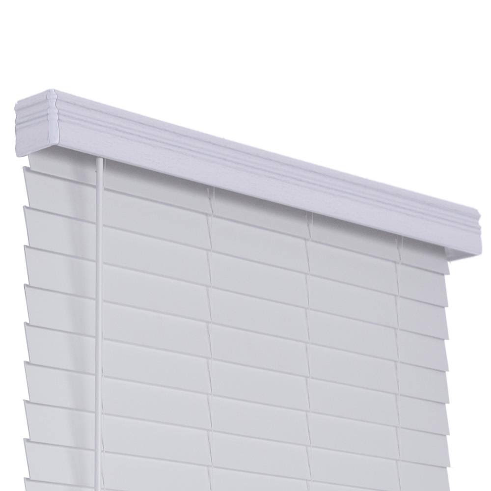 White Faux Wood Cordless Room Darkening Horizontal Blinds B276903