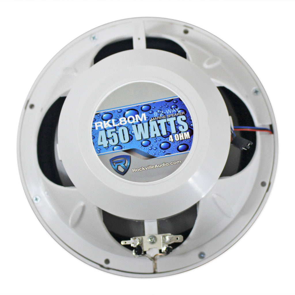 8x22 900 Watt White 2-Way Marine Boat Speakers with LED D72769