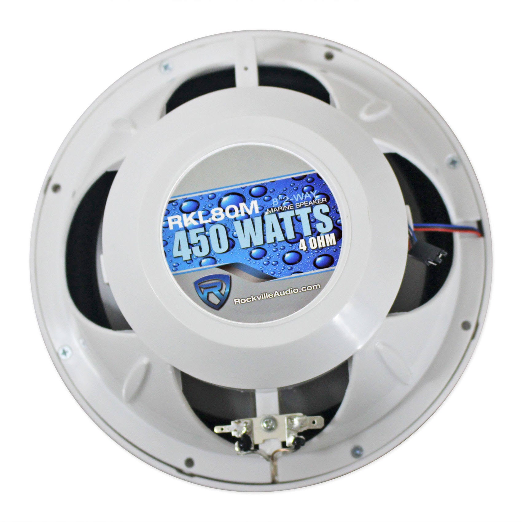 8x22 900 Watt White 2-Way Marine Boat Speakers with LED D72769