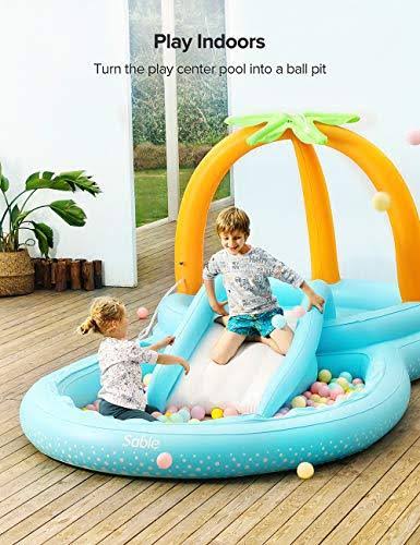 Inflatable Play Center Wading Pool with Slide E2639