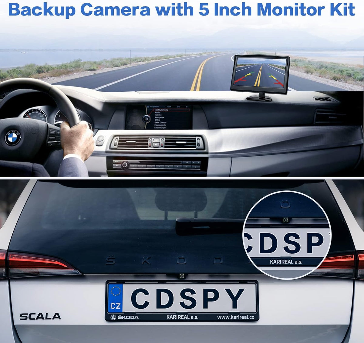5 Inch Monitor HD 1080P IP69 Waterproof Backup Camera Kit Pack of 2 N831111