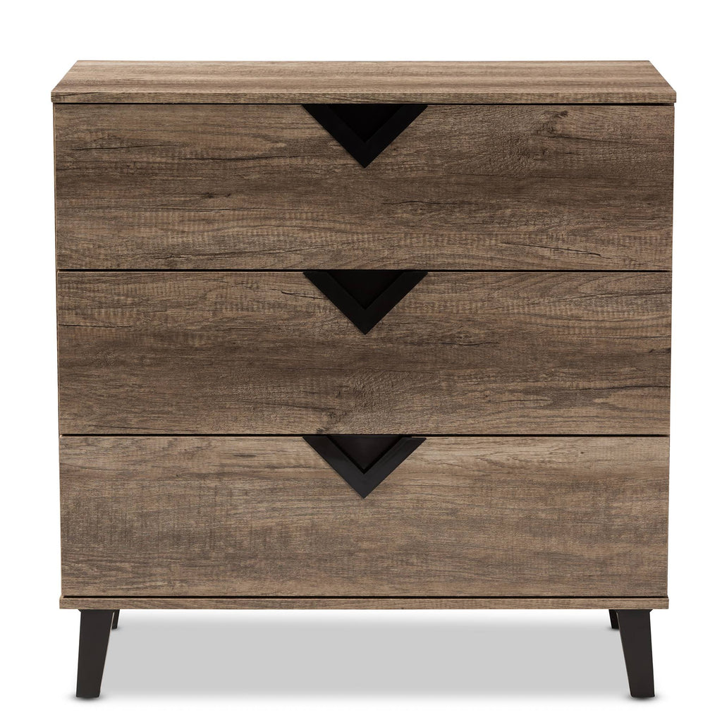 Light Brown Wood 3-Drawer Chest P710624