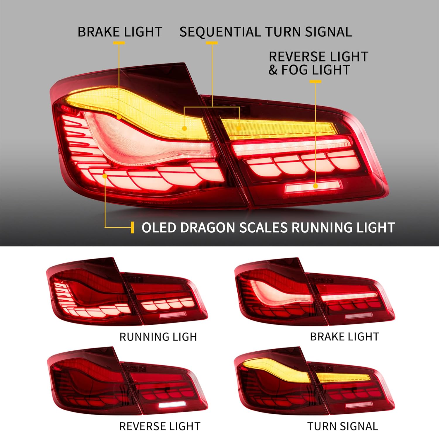 OLED Tail Lights with Sequential Turn Signal K130493
