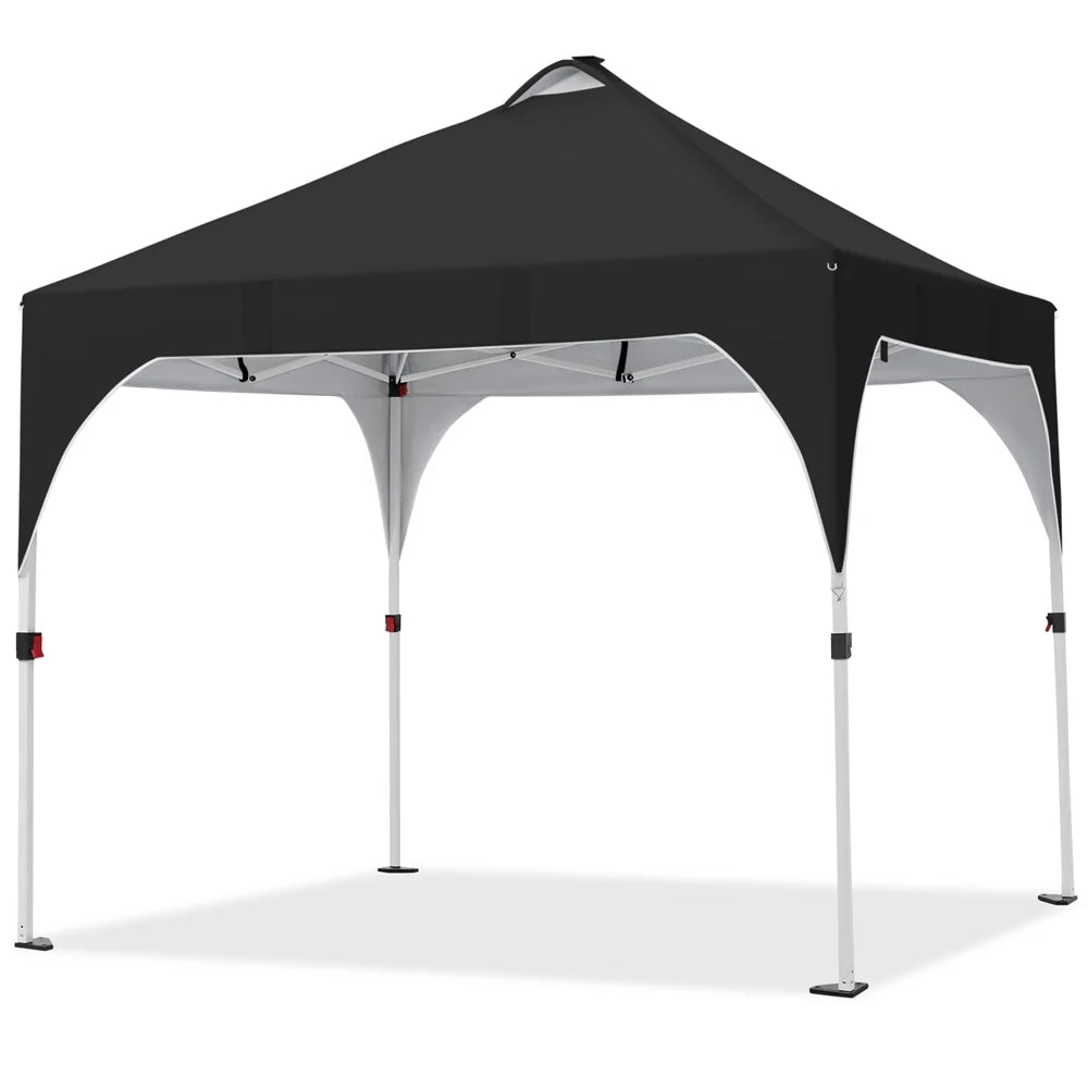 Black 10×10ft Canopy Tent with 17 Solar LED Lights H654467