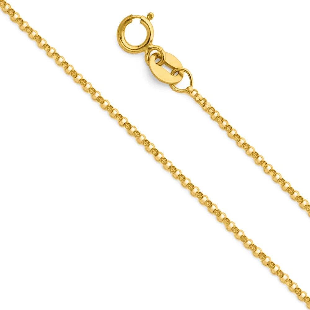14K Yellow Gold Round Wreath Initial Letter Pendant with 22" Chain Necklace V216