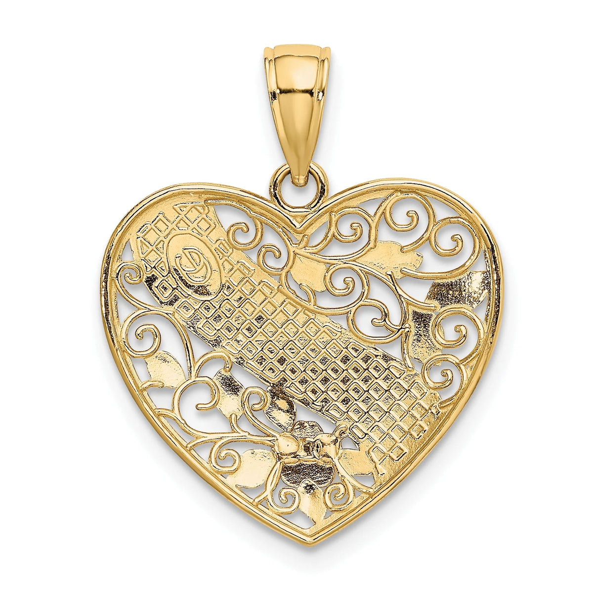 10K Two-Tone Gold Rhodium-Plated Grandma Heart Pendant Charm A274054