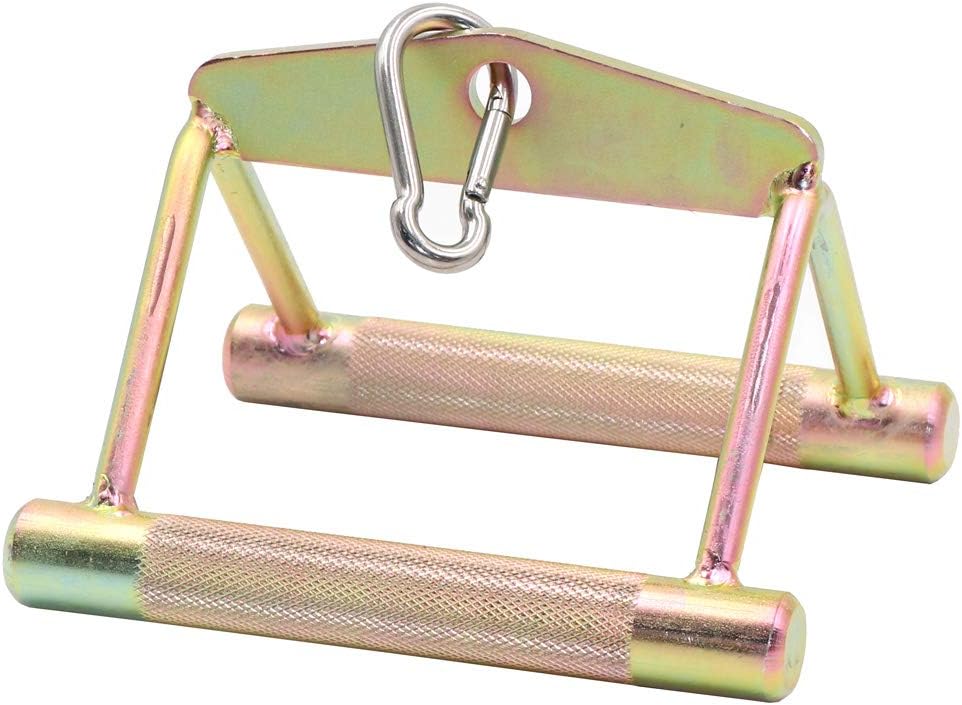 Cable Machine Accessory Set with Tricep Rope, V-Shaped Bar, Double D Handle & Rotating Straight Bar B4117