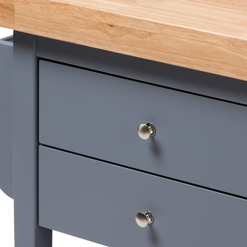 Grey Wood Kitchen Cart U9721