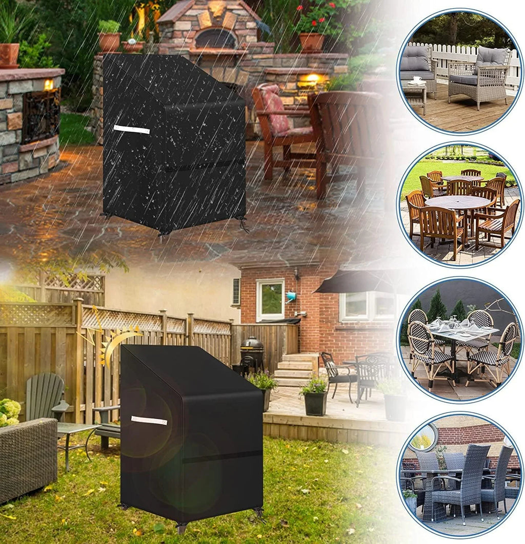 Outdoor Stacking Chair Covers Waterproof Patio Furniture Cover for 4-6 Stackable Chairs B585364