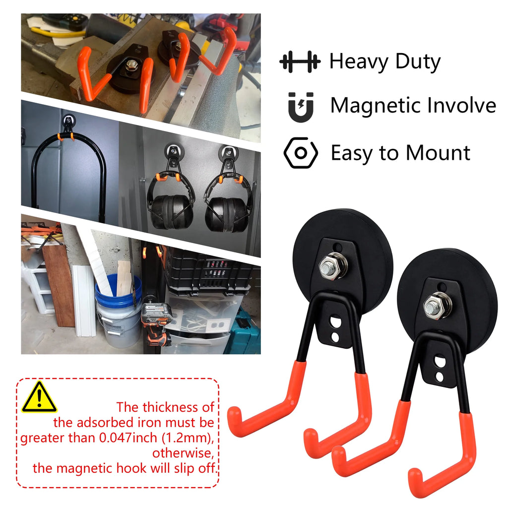 Orange Heavy Duty Magnetic Hooks, 2 Pack W5022