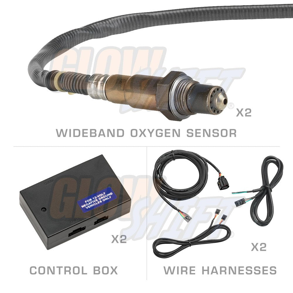 10 Color Digital Dual Wideband Air/Fuel Ratio AFR Gauge with Oxygen Sensors, 2-1/16" (52mm) L40214