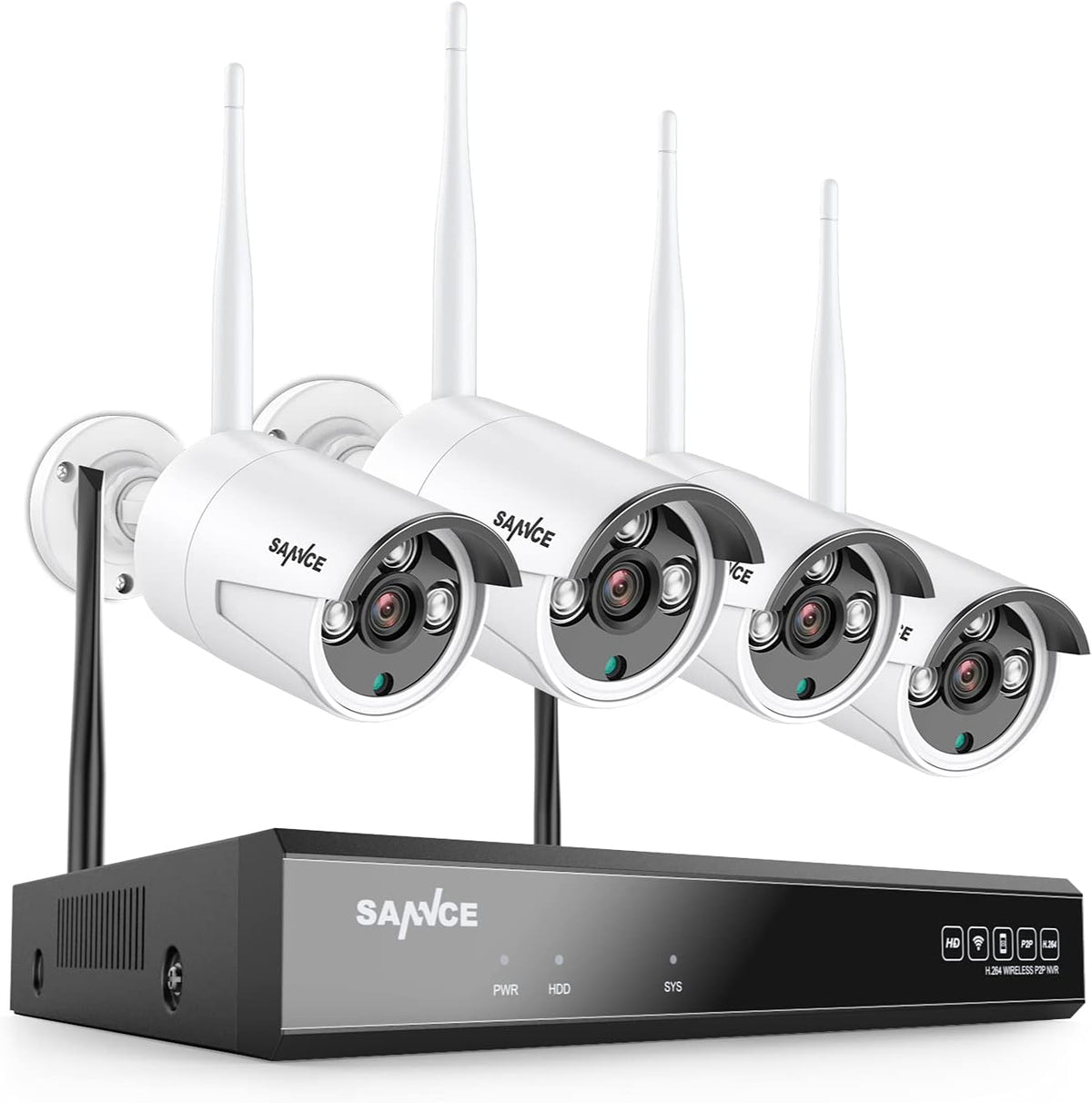 3MP Wireless Security Camera System, 8CH NVR, 4Pcs WiFi Cameras, 1TB Hard Drive Y993