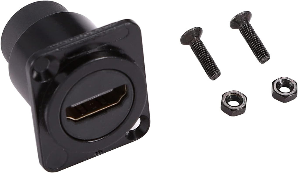 HDMI Panel Mount Coupler, Female to Female 4K Adapter, Bulkhead Extension with Cap, Pack of 2 K945936