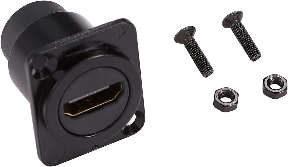 HDMI Panel Mount Coupler, Female to Female 4K Adapter, Bulkhead Extension with Cap, Pack of 2 K945936
