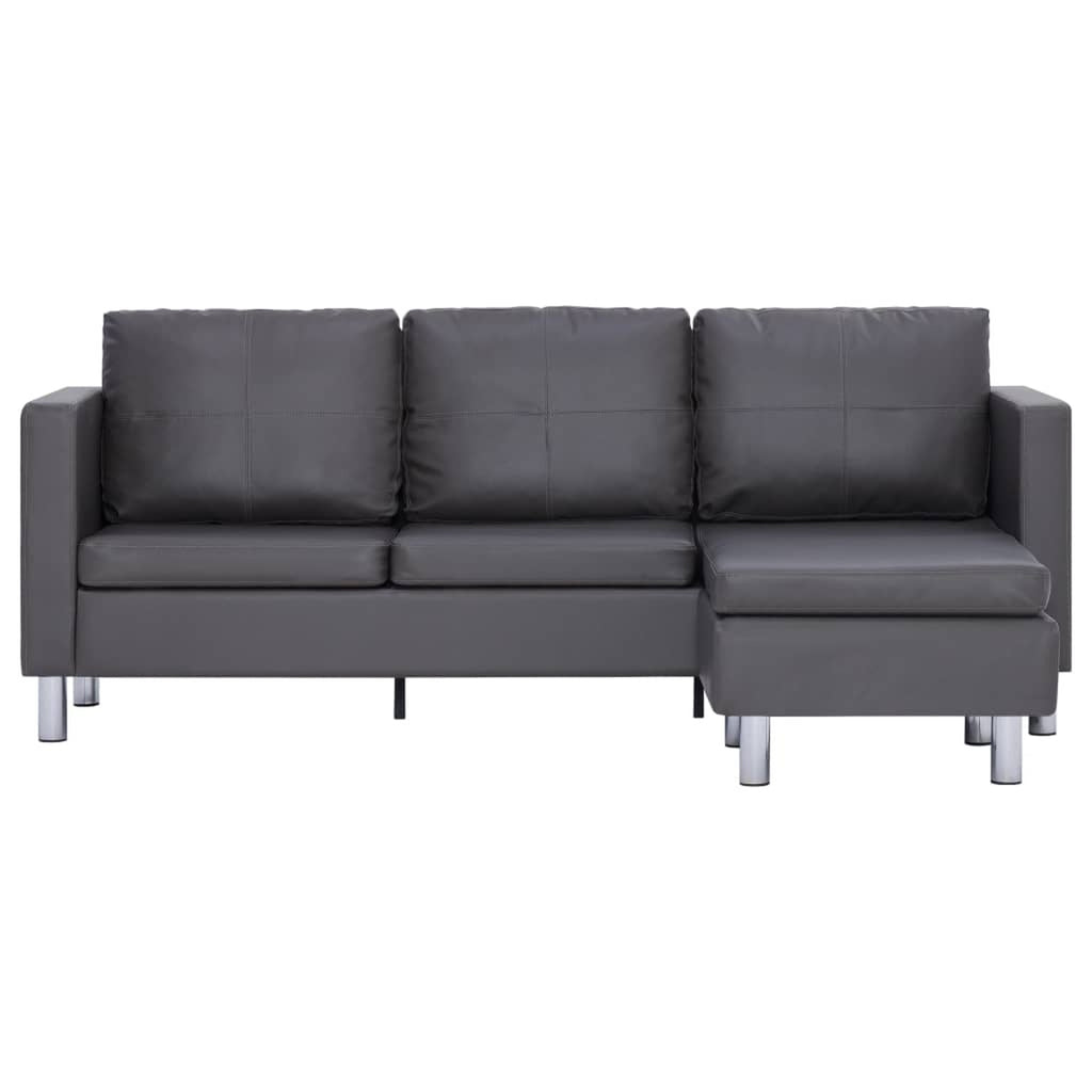 Gray Faux Leather Sectional Sofa Z57150