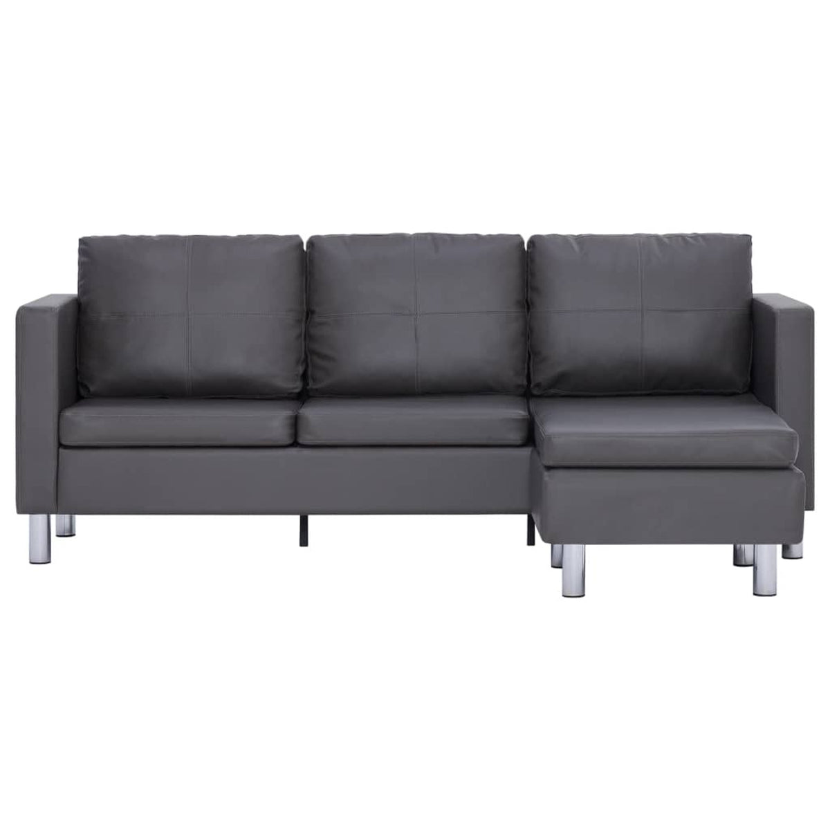 Gray Faux Leather Sectional Sofa Z57150