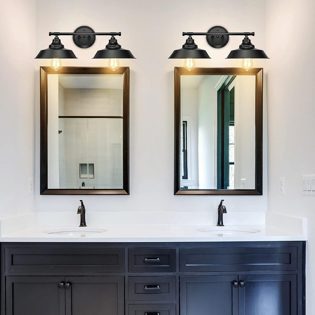 Black Farmhouse Bathroom Vanity Light Over Mirror Wall Sconces R431496