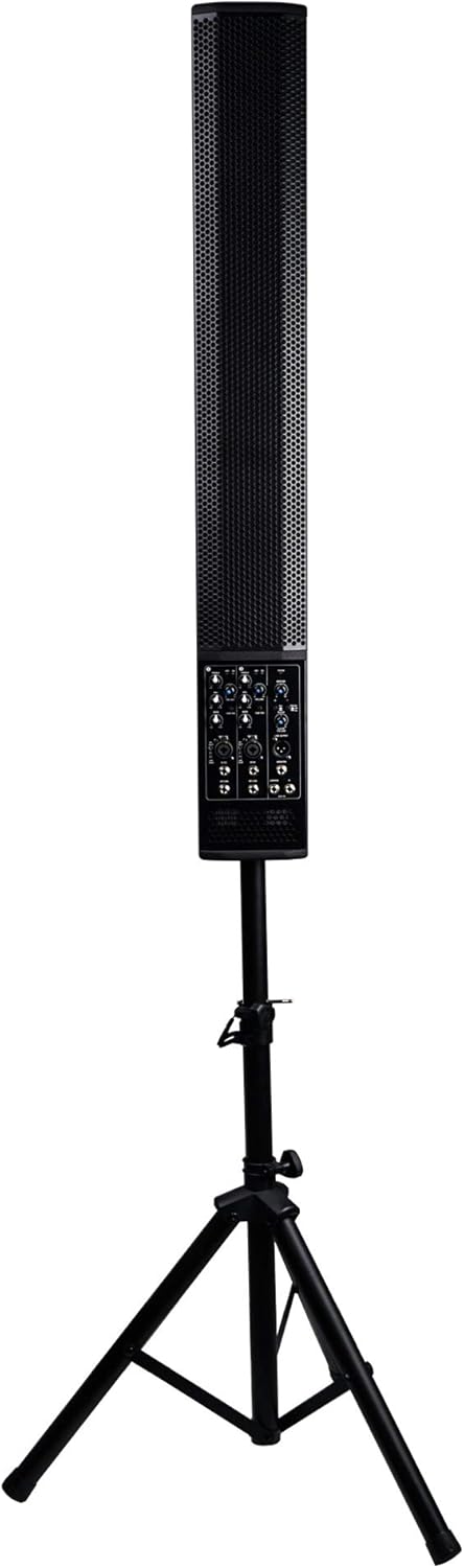 Pair of Powered Column Speakers with Speaker Stands Y812891