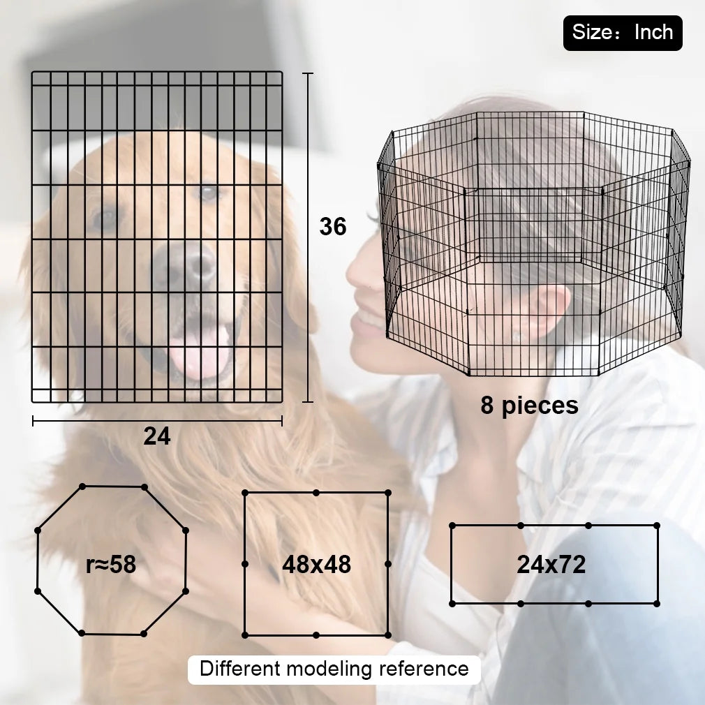 8 Panel 36 inch Dog Playpen Crate Exercise Cage A91891