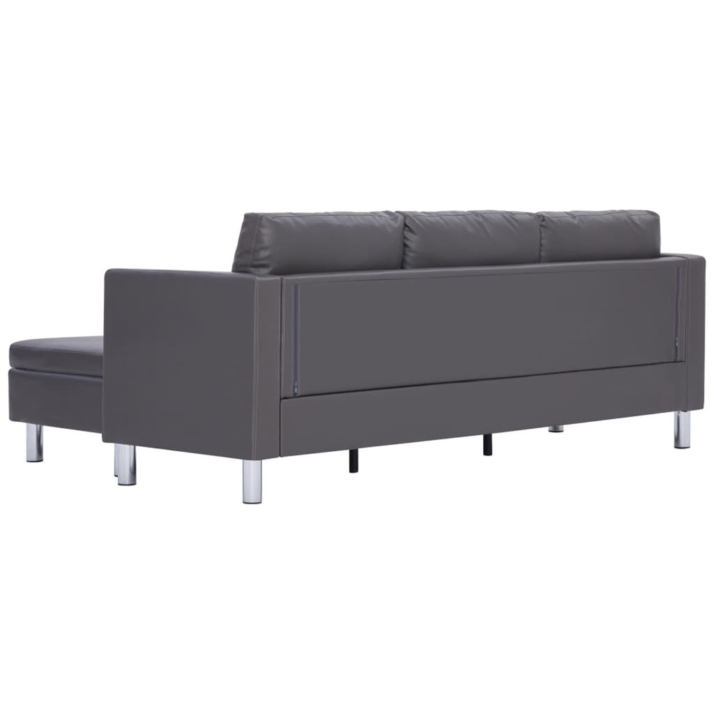 Gray Faux Leather Sectional Sofa Z57150