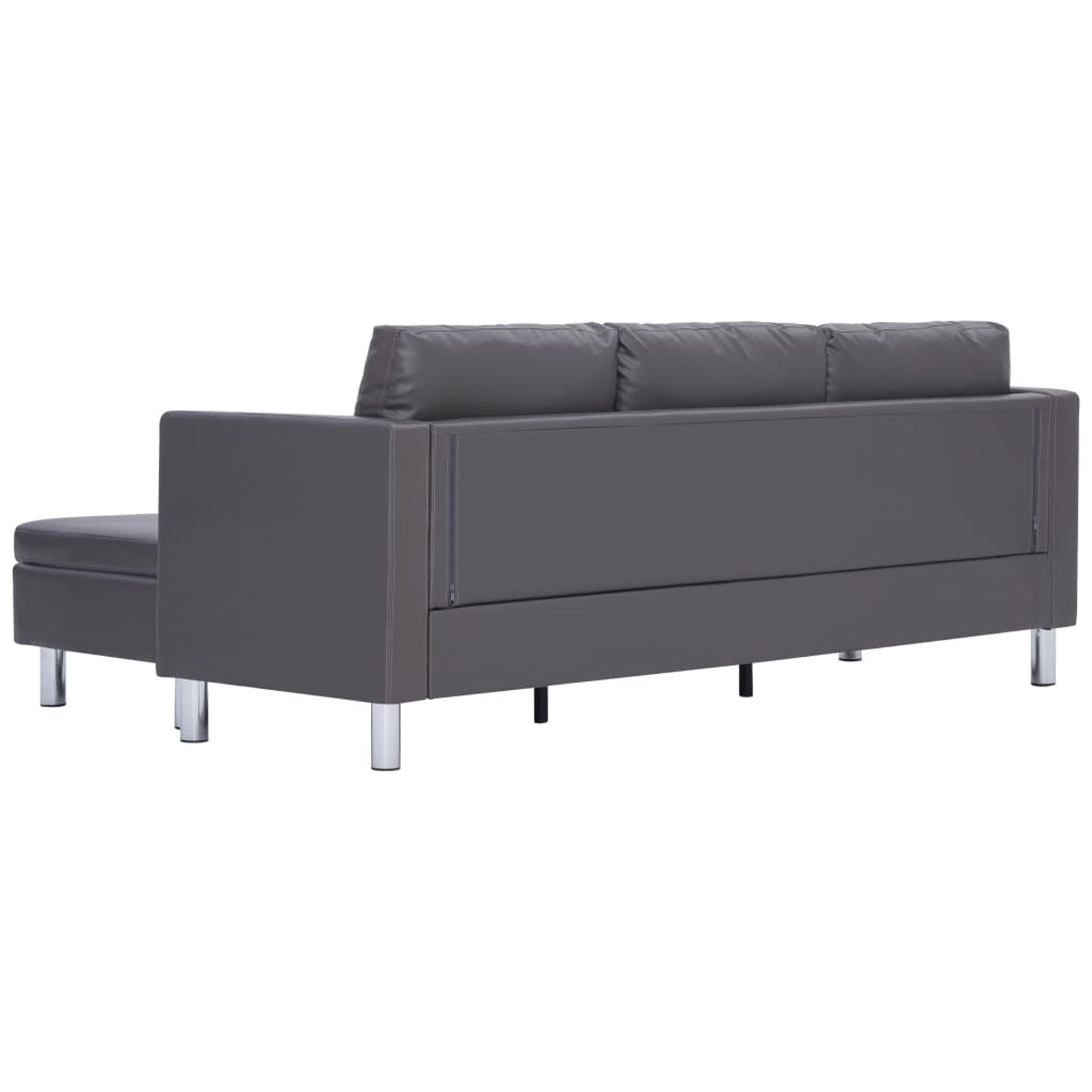 Gray Faux Leather Sectional Sofa Z57150