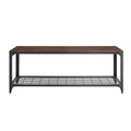 Urban Industrial Angle Iron Entry Bench Dark Walnut F122706
