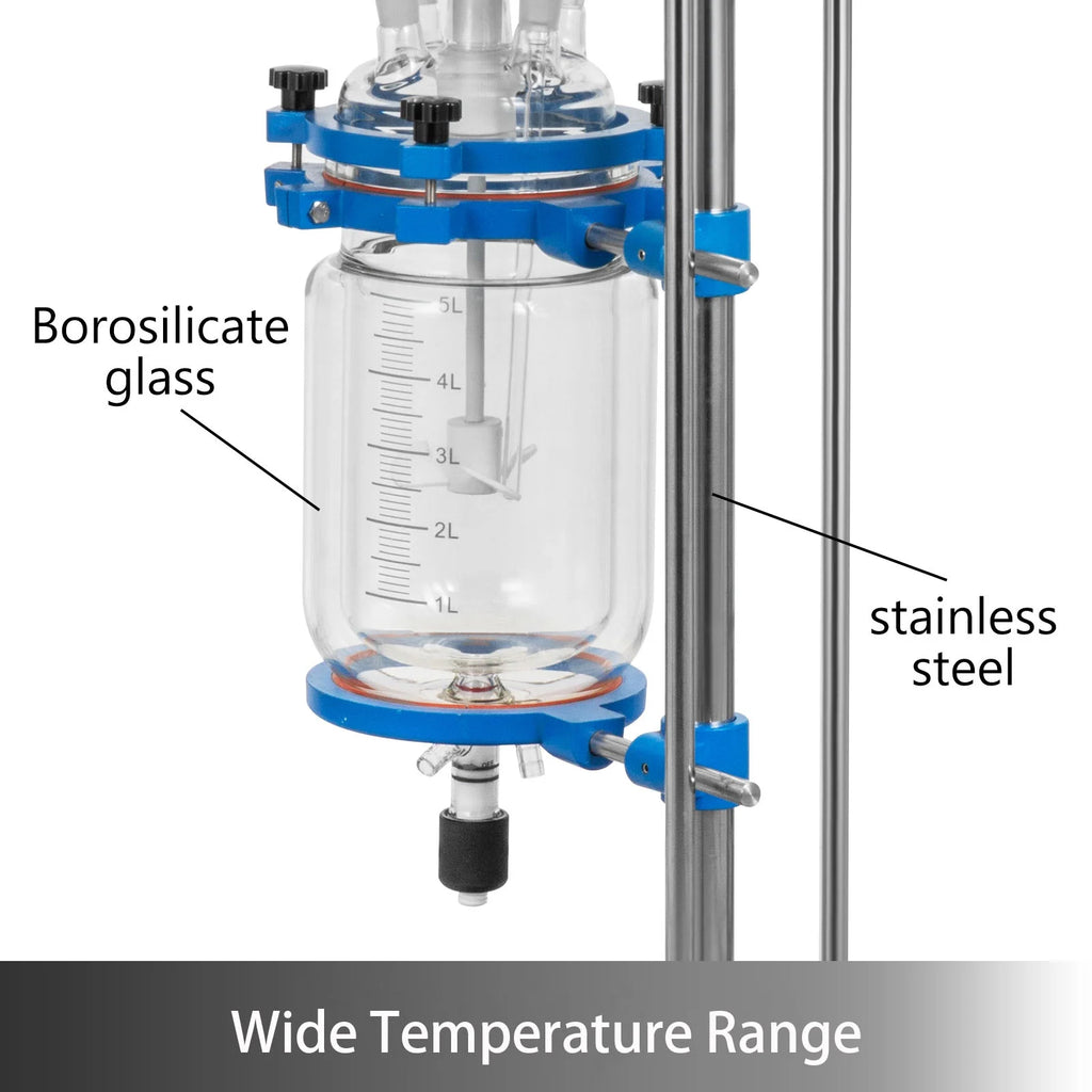 Jacketed Glass Reactor 5L with Digital Display F828828