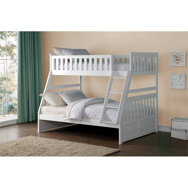 White Twin Over Full Wood Bunk Bed H74575