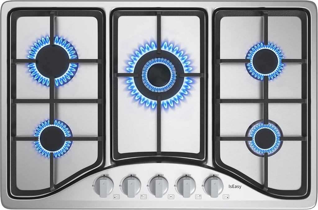 30 Inch 5 Burner Built-in Gas Stovetop Stainless Steel P87200