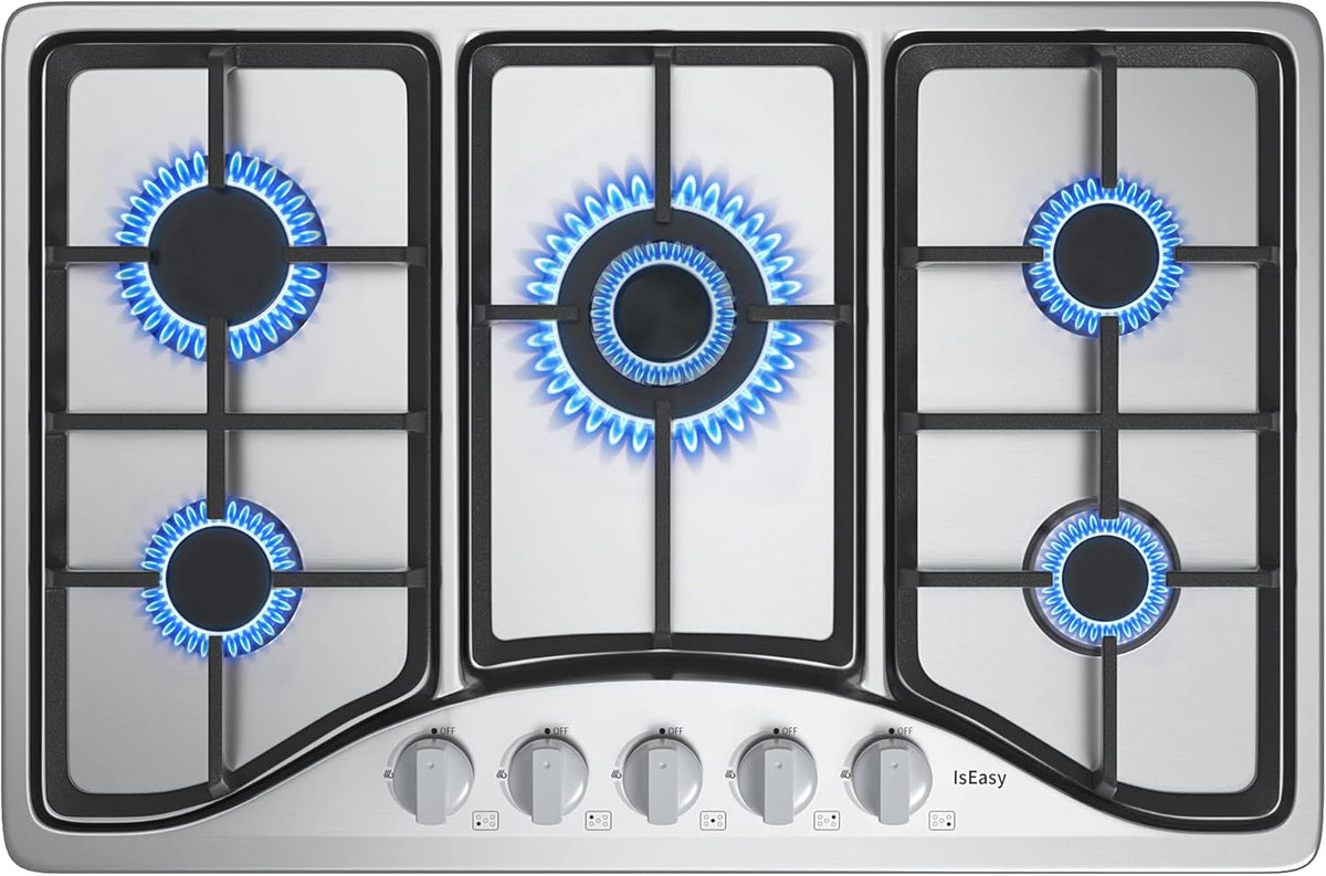 30 Inch 5 Burner Built-in Gas Stovetop Stainless Steel P87200