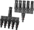 Solar Panel Connectors T Branch Cable Splitter 1 Male to 5 Female and 1 Female to 5 Male (1 Pair) Pack of 2 H8855