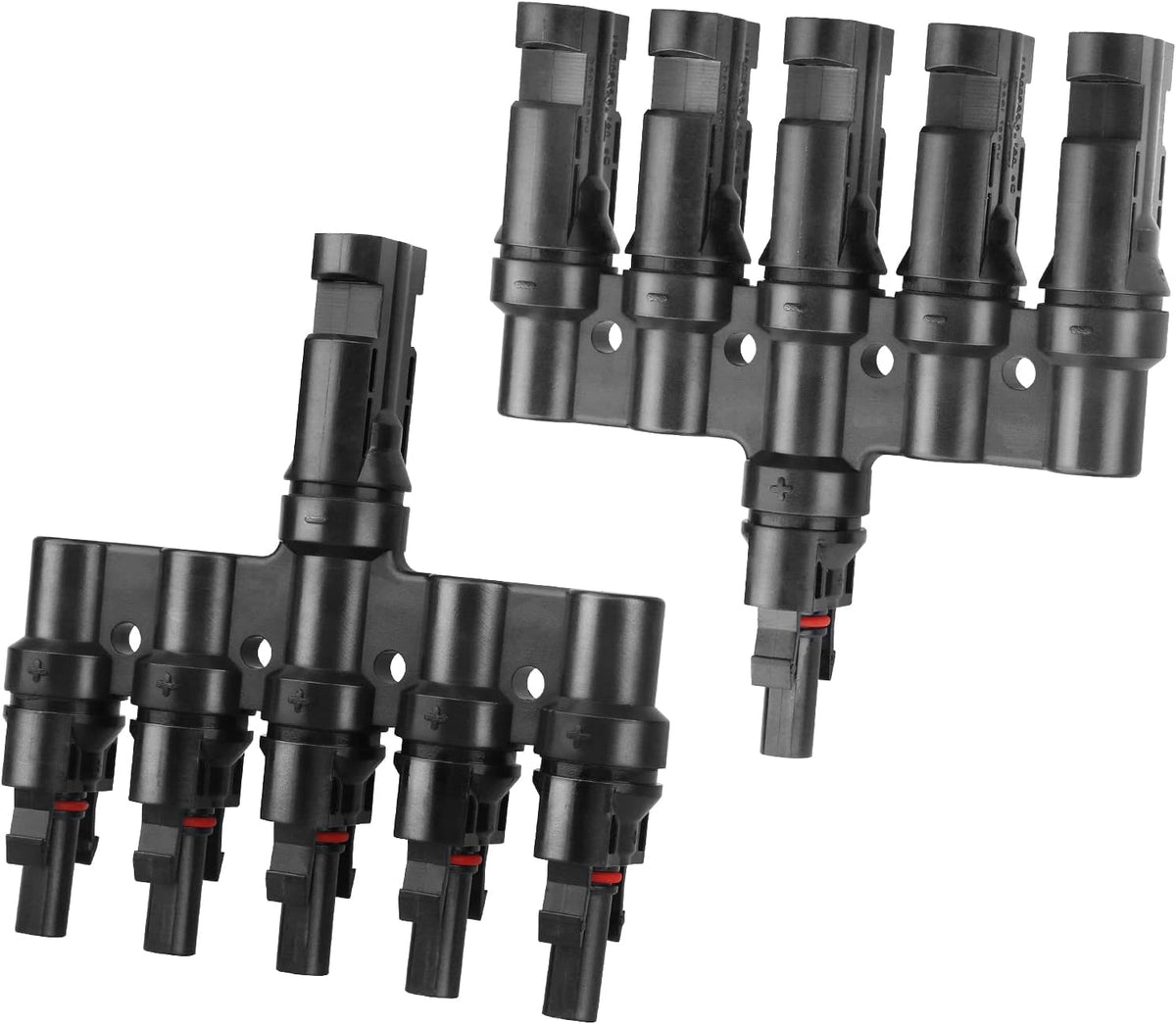 Solar Panel Connectors T Branch Cable Splitter 1 Male to 5 Female and 1 Female to 5 Male (1 Pair) Pack of 2 H8855