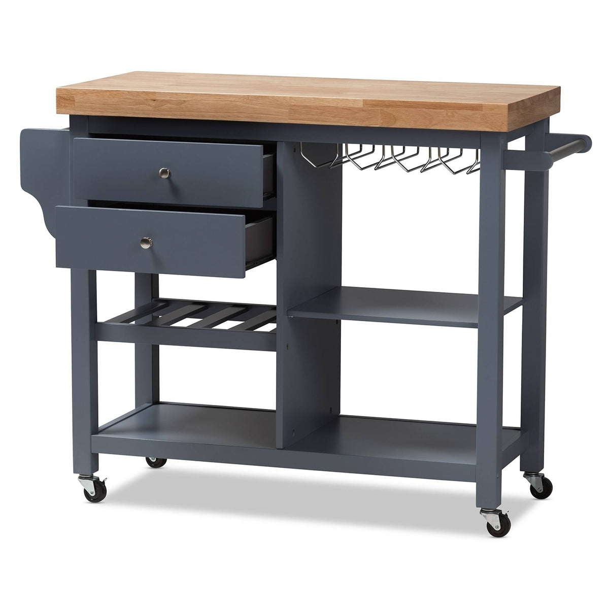 Grey Wood Kitchen Cart U9721