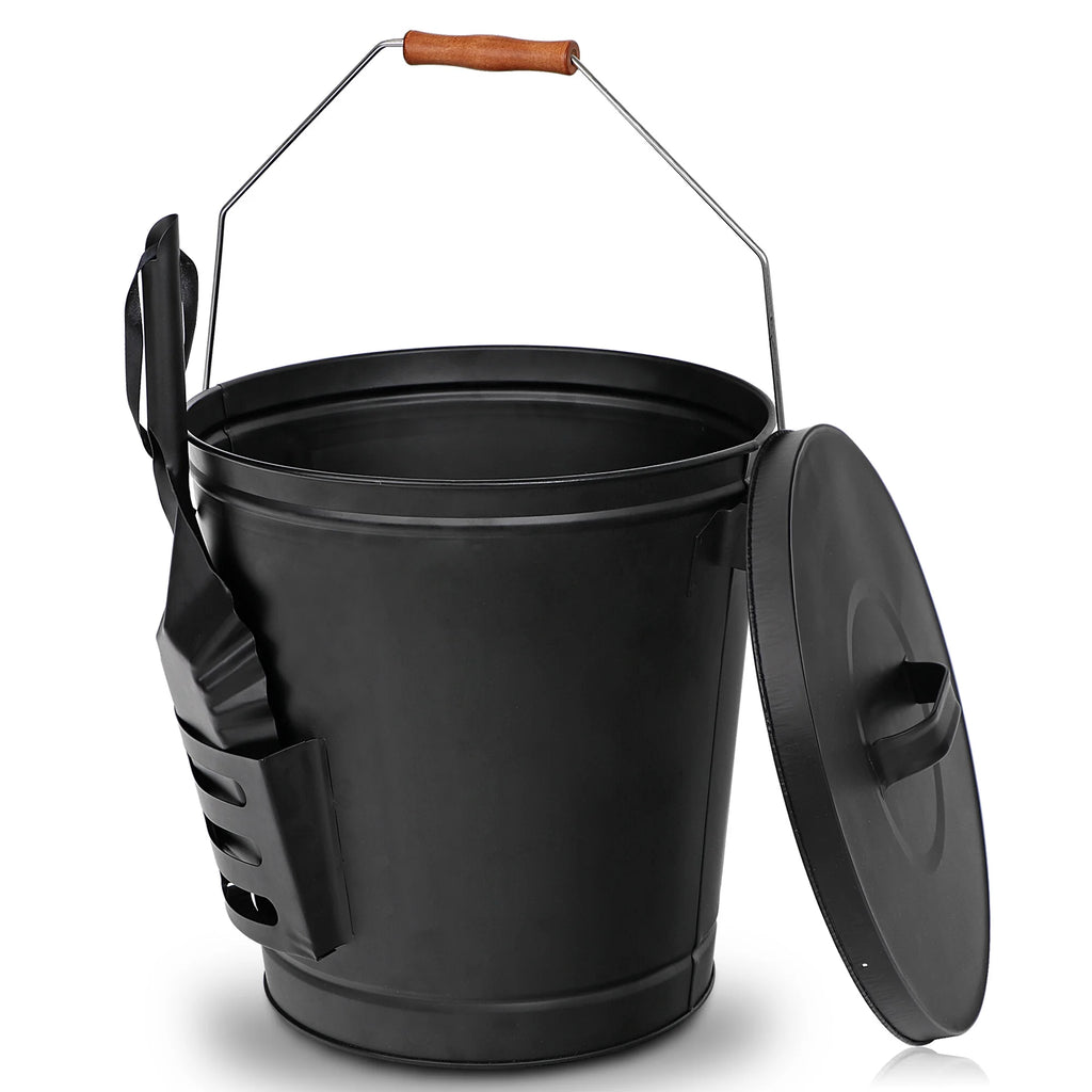 Steel Ash Bucket with Shovel 5 Gallon Y51240