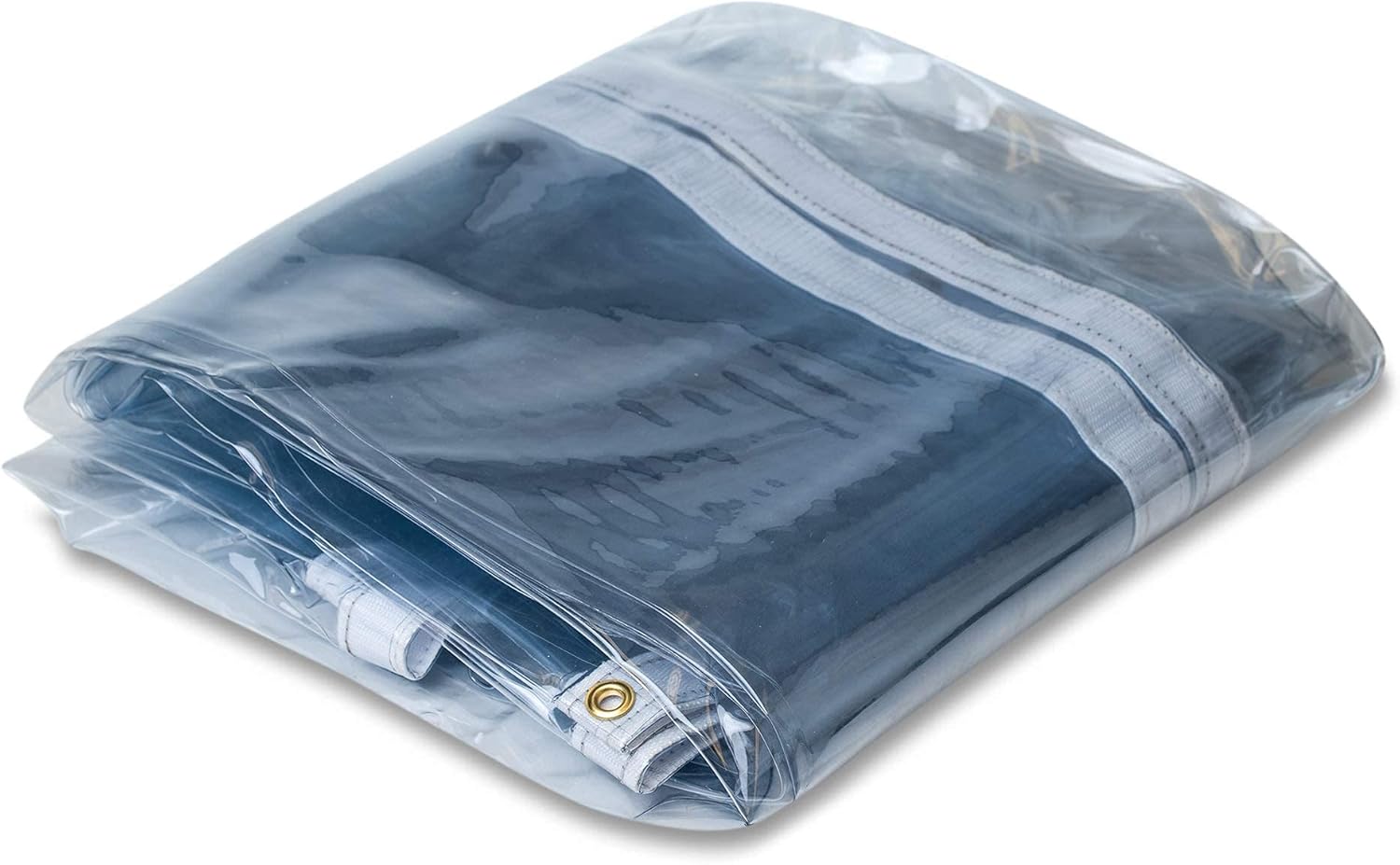 Heavy-Duty Waterproof Clear PVC Tarp Cover with Rustproof Grommets, 10 by 10 Feet, Pack of 2 G324