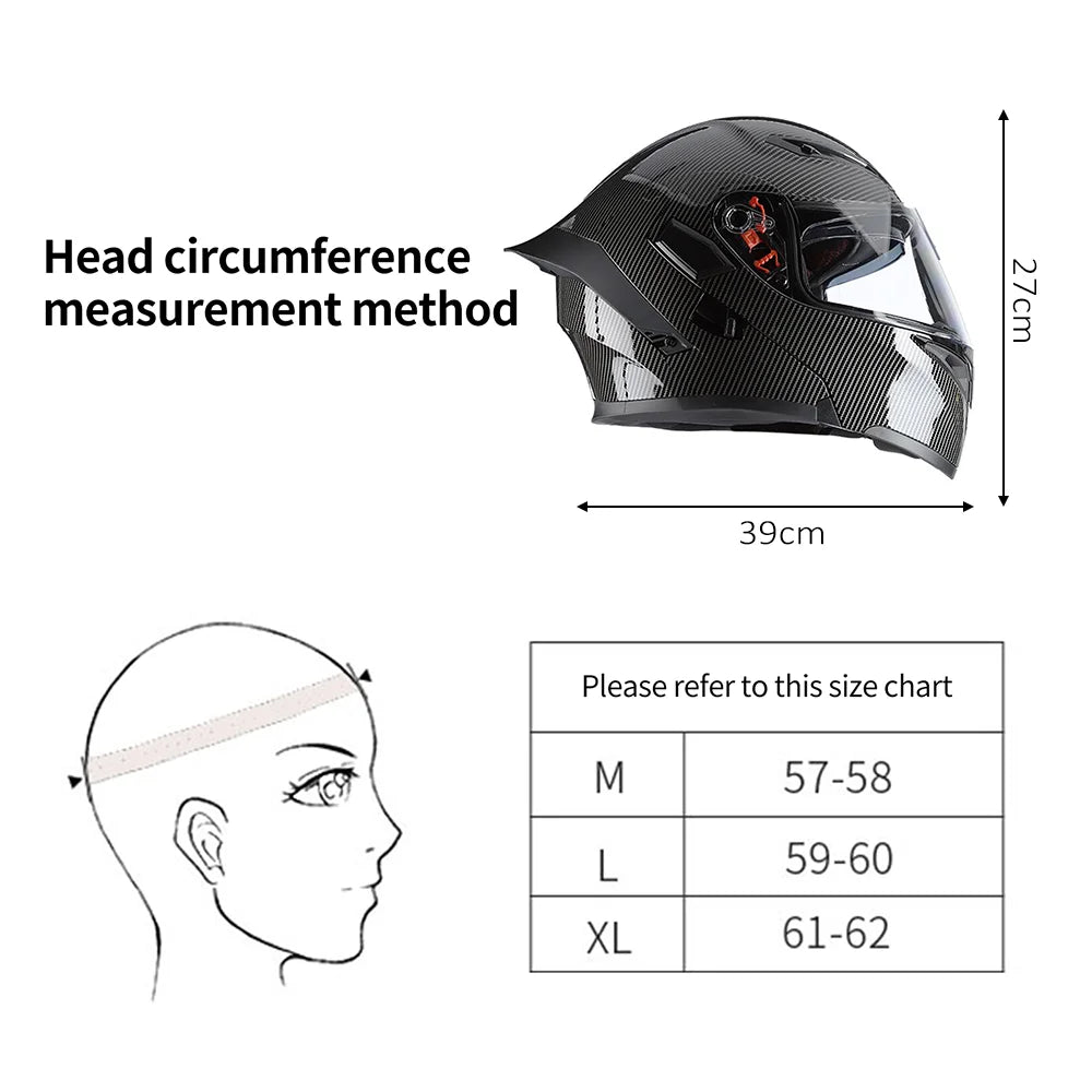 Dual Visor Flip Full Face Motorcycle Helmet XL H7350
