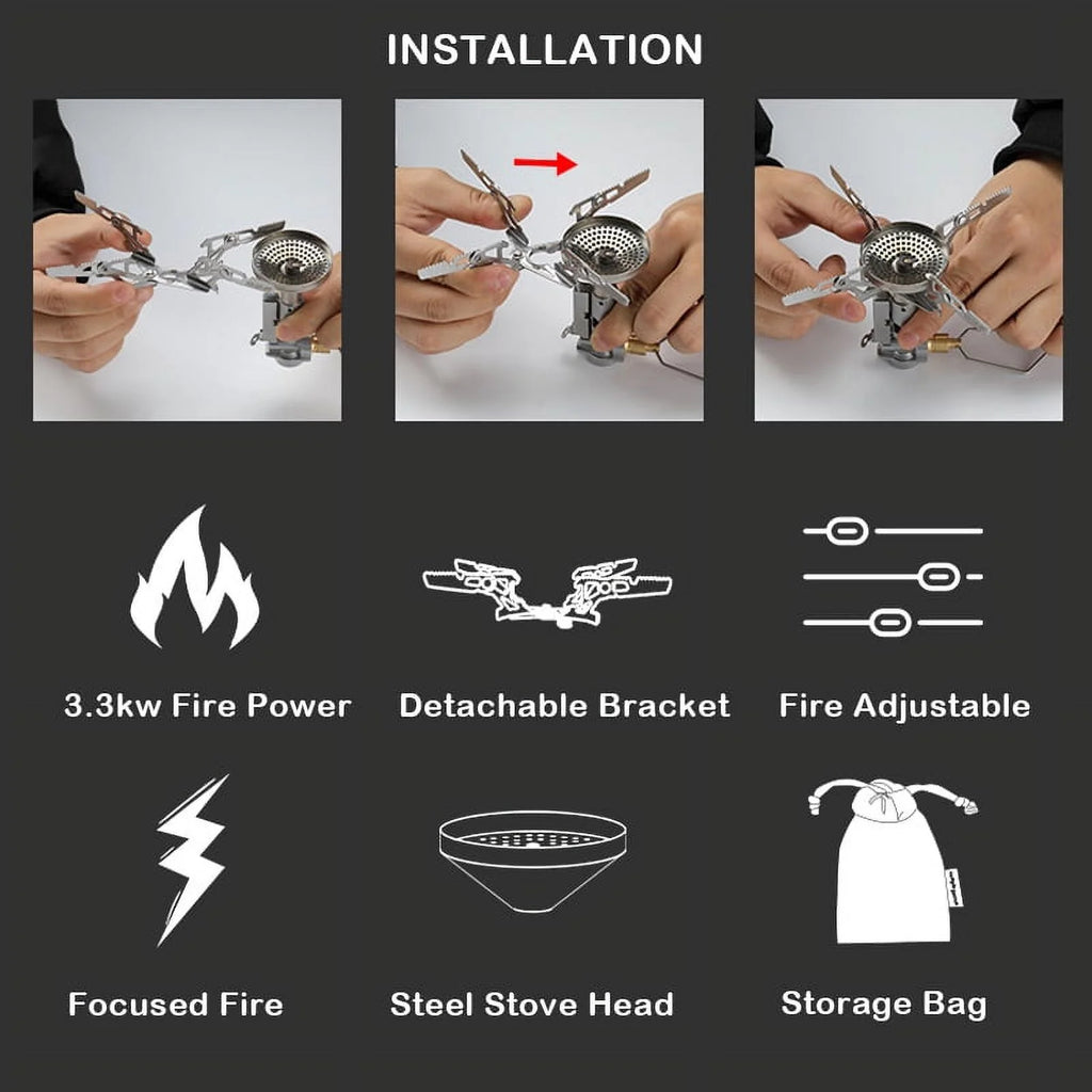 Camping Stove 3300W Backpacking Stove J38737