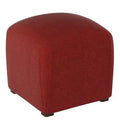 Antique Red Linen Velvet Square Cube Ottoman R864