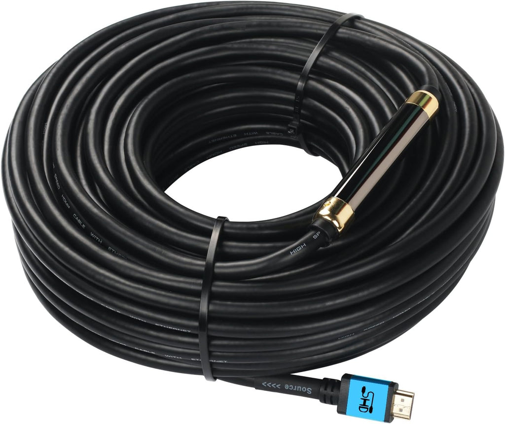 75 Feet HDMI Cable with Signal Booster, CL3 Rated Black J374