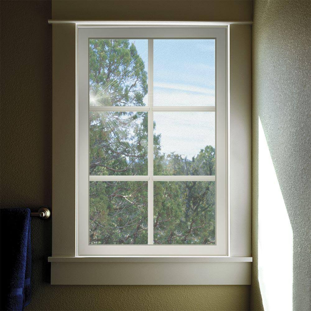 Bronze Vinyl Fixed Picture Window with Colonial Grids X843