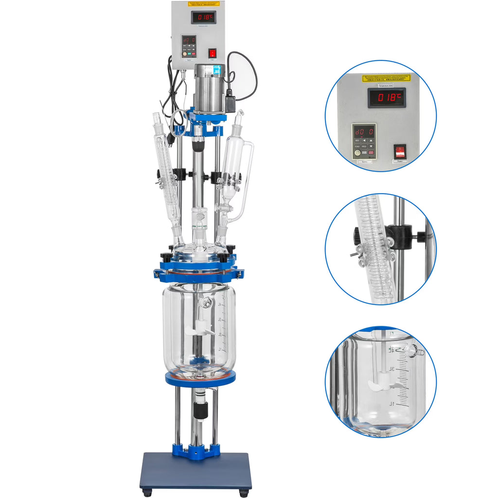 Jacketed Glass Reactor 5L with Digital Display F828828