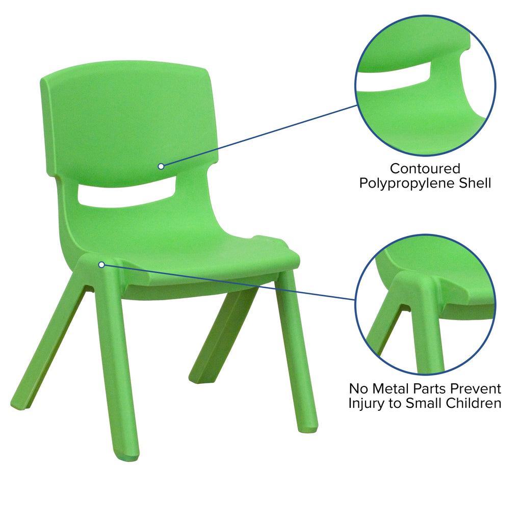 Green Plastic Stacking School Chair (2 Pack) X30848
