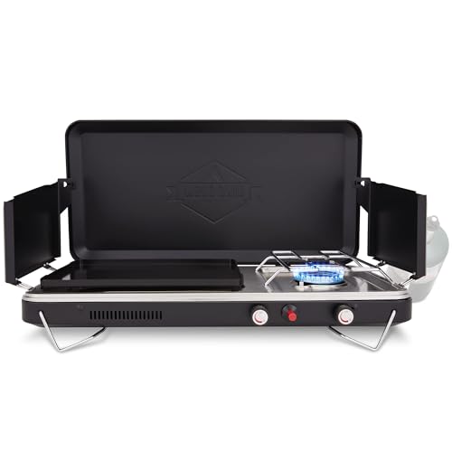2-in-1 Gas Camping Stove and Griddle with Integrated Igniter Z71304