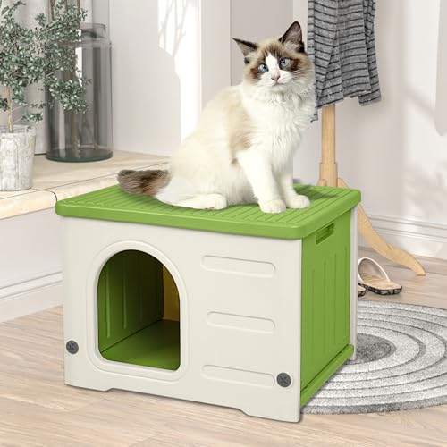 Green Plastic Cat House N92109