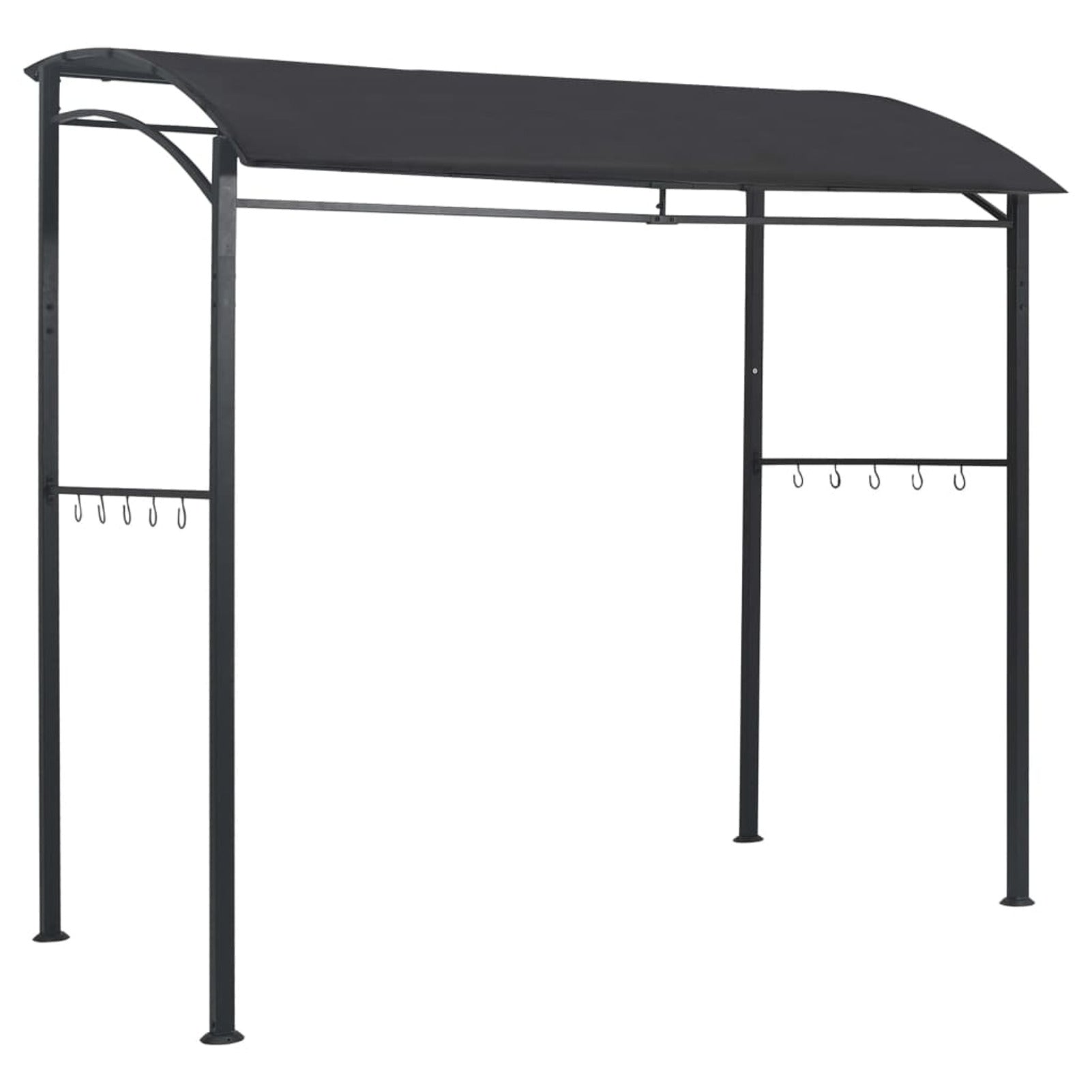 BBQ Gazebo Sun Shade Shelter Anthracite Steel 7.1ft x 4.9ft x 7.2ft Q1296