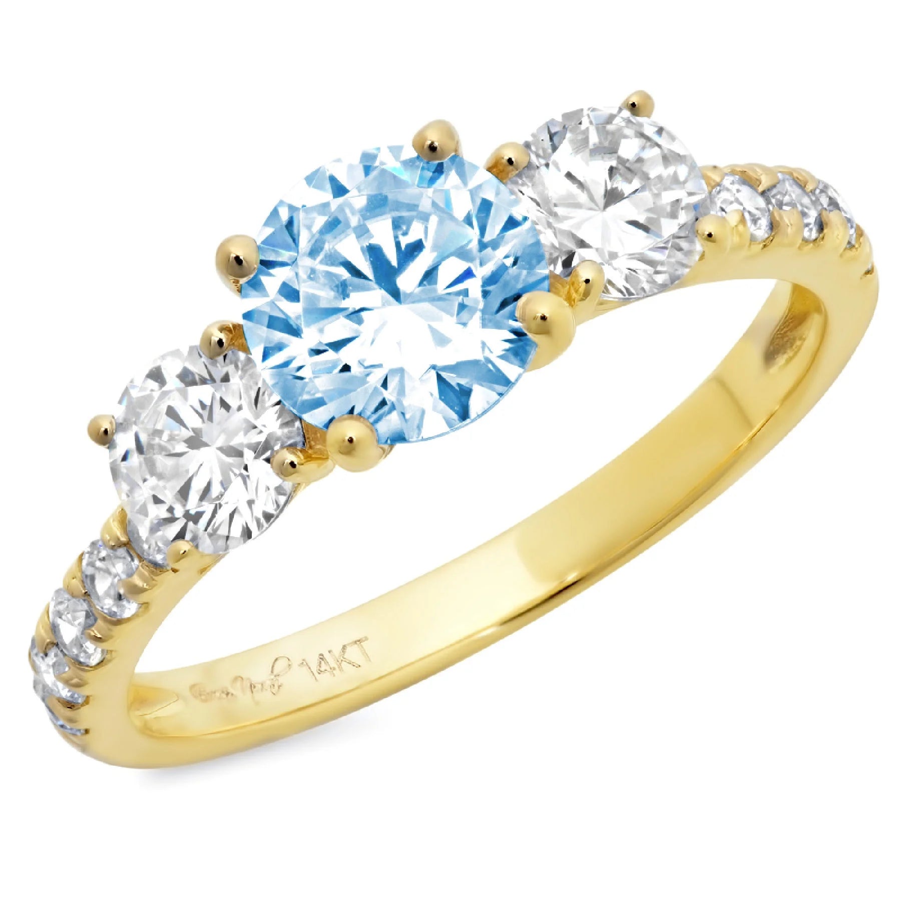 18k Yellow Gold Three-Stone Ring Q441