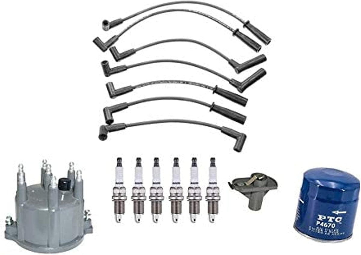 Ignition Wires Spark Plugs Rotor Oil Filter for Jeep Wrangler 4.0L 91-99 O579731